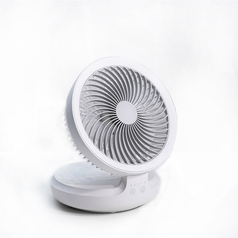 Wireless Suspended Air Circulation Fan USB Rechargeable Folding Electric Fan Night Light Touch Control 4 Wind Speed