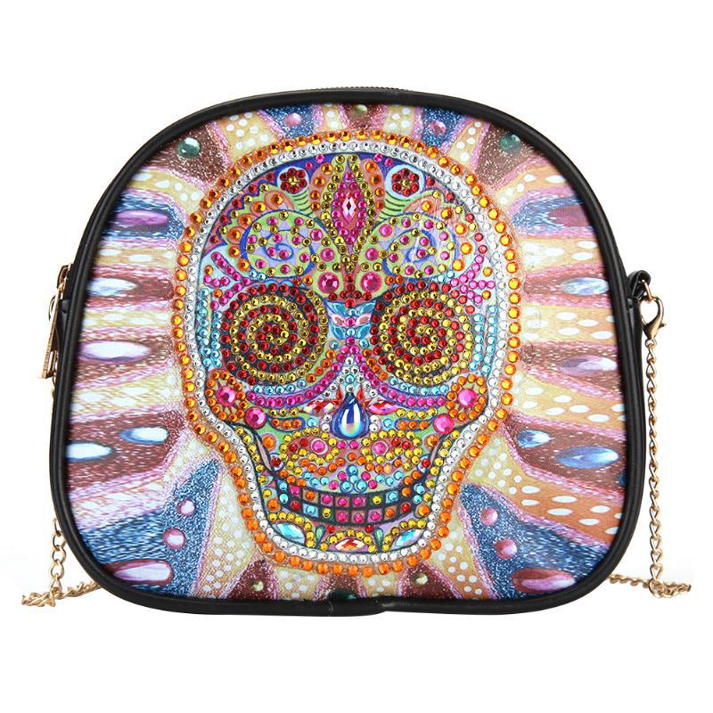 One-shoulder Handmade Point Diamond Satchel Peacock Mandala