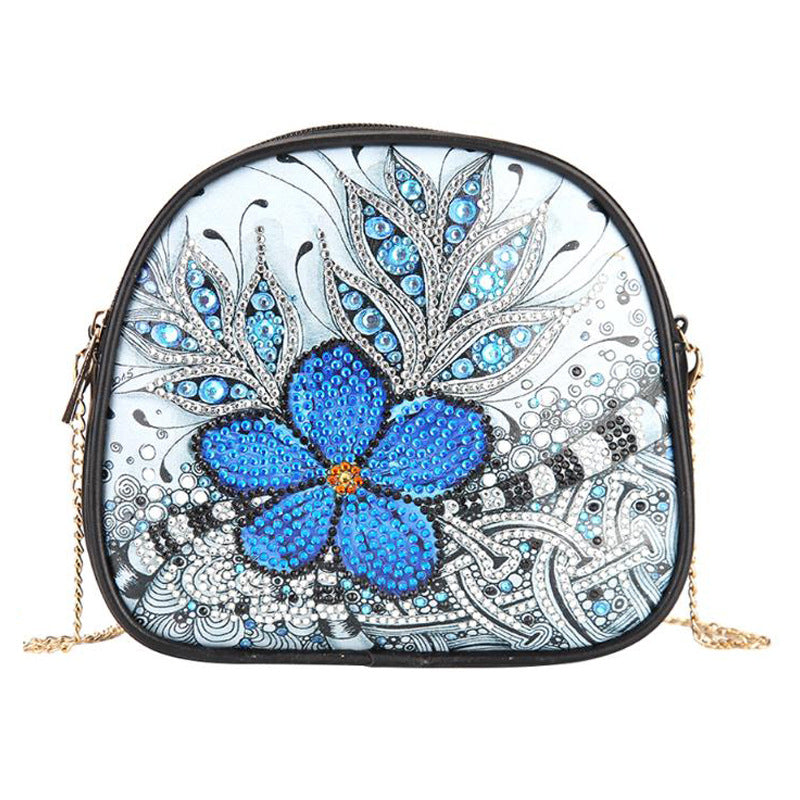 One-shoulder Handmade Point Diamond Satchel Peacock Mandala